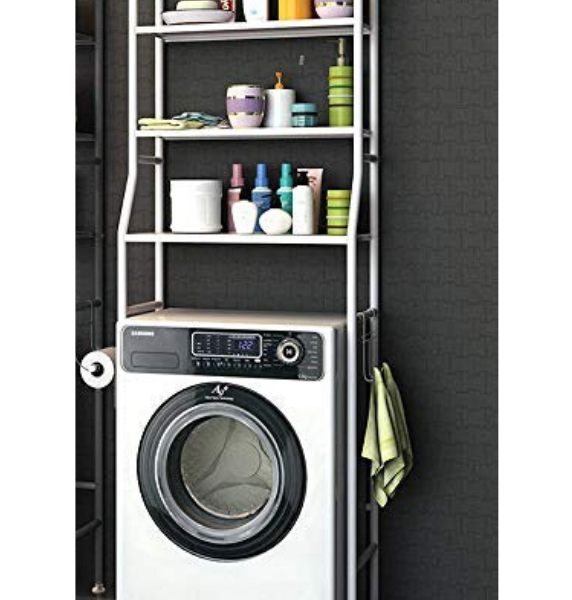 3 layers metal shelf storage rack over washing machine