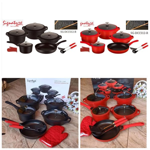 Signature 12 Pc  Non Stick Cooking Pots Set