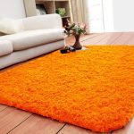 Smooth Fur Rug Fluffy Carpet orange