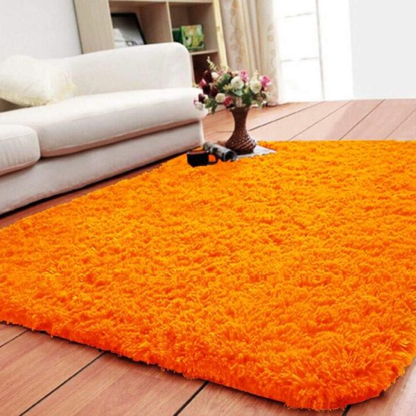 Smooth Fur Rug Fluffy Carpet orange