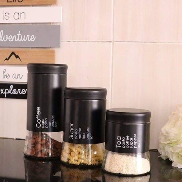 Sugar, Tea, and Coffee Canister Set