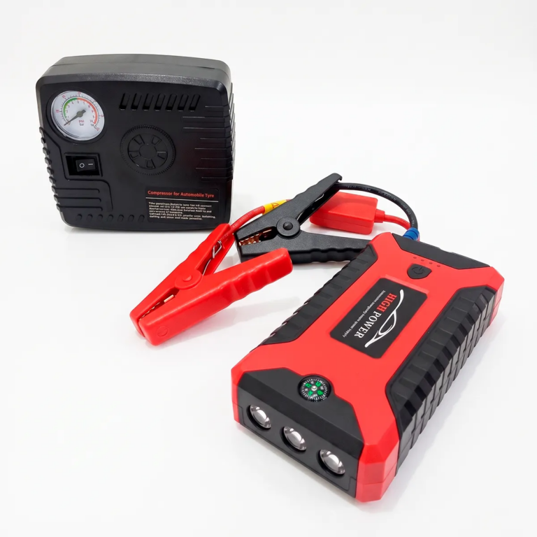 Portable High Power Car Jump Starter Kit Plus Air Compressor